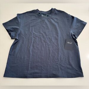 Bylt Basics Women’s LUX Relaxed Tee Shirt Vintage Navy Color Size XL NWT